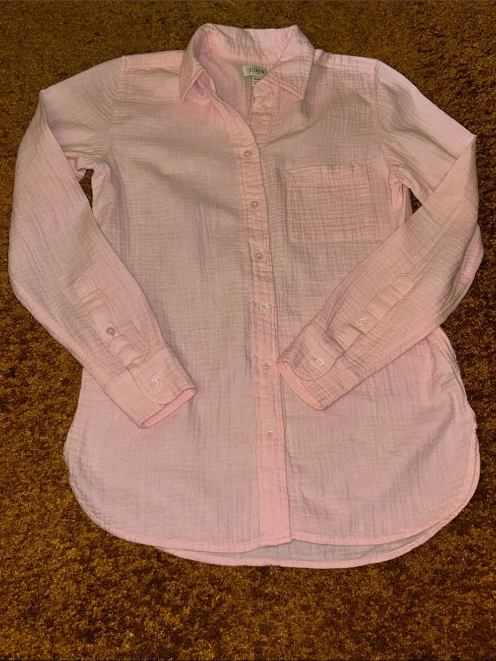 J. Crew Soft Pink Cotton Gauze Button-Down Shirt